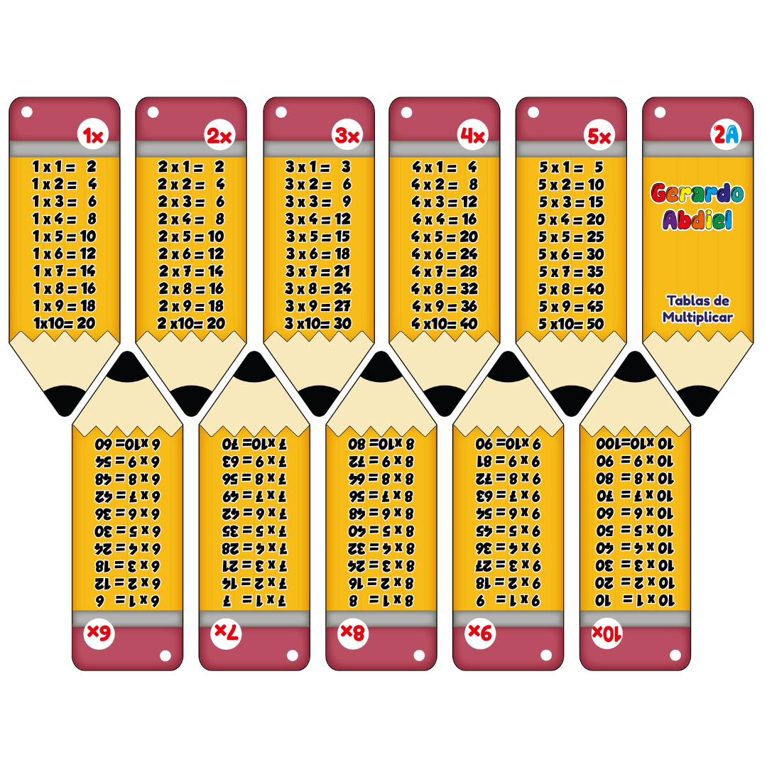 19 Llavero de las Tablas de Multiplicar Lapiz - Imagen 6