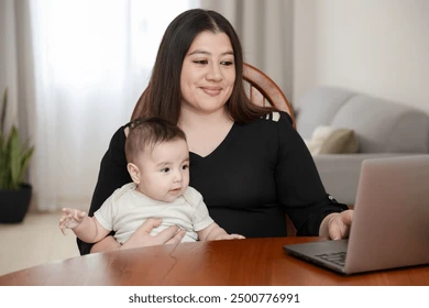 smiling hispanic mother baby front 260nw 2500776991